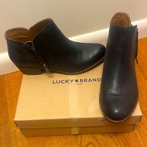 Like new… worn once or twice. Black leather lucky brand boots. Size 10